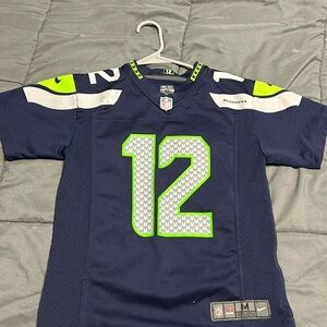 NICE Youth M Seattle Seahawks 12 Fan Jersey Kids Blue NFL 12th Man 18-20